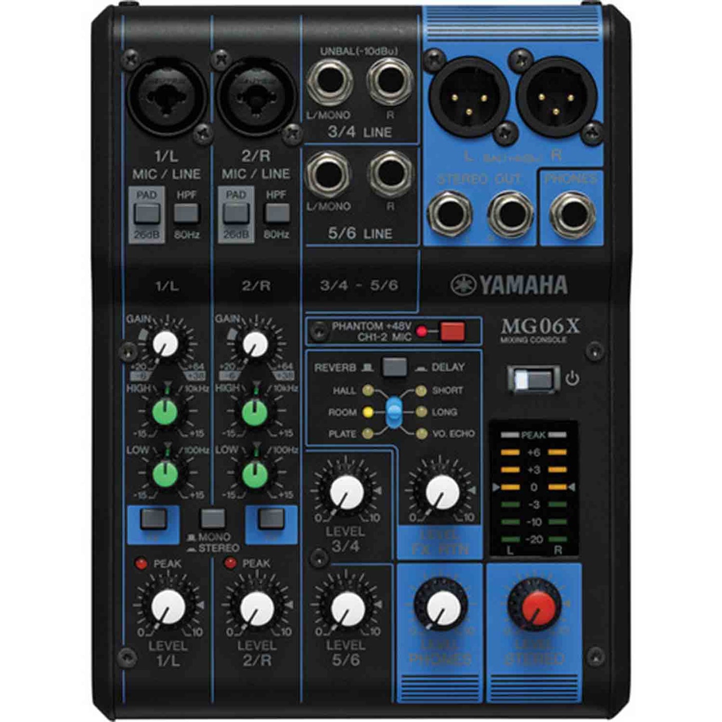 Yamaha MG06X 6-Input Mixer with Built-In Effects - Hollywood DJ