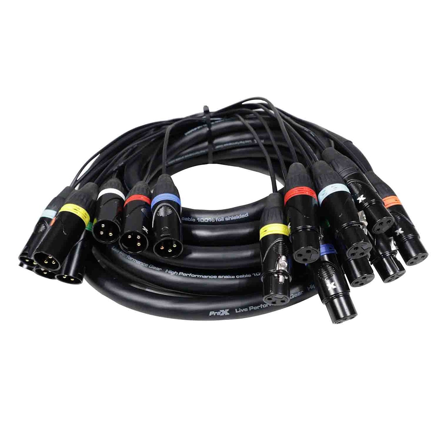 ProX XC-8XLR25 8-Channel XLR3F to XLR3M Balanced Snake Cable - 25 Feet - Hollywood DJ