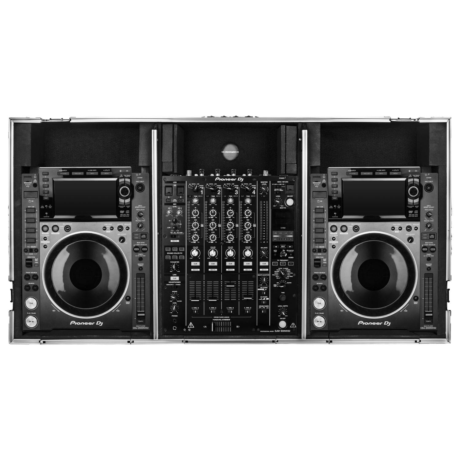 Odyssey FZGS12CDJWXD Black Extra Deep Glide Style DJ Coffin - Silver - Hollywood DJ