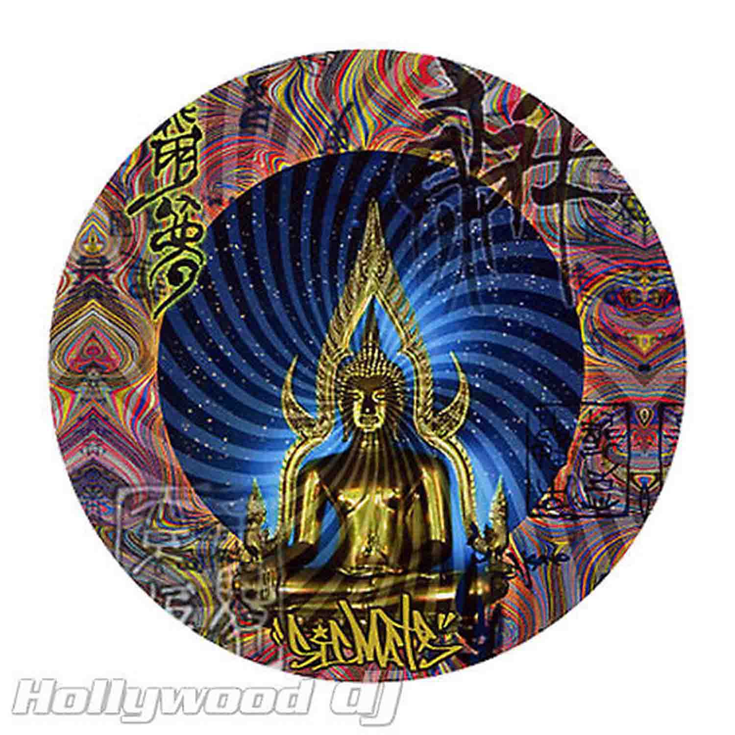Sicmats DJ Turntable Slipmats Pair 'BUDDAH' Sic Mats Slip Mat Set Scratch Pads - Hollywood DJ