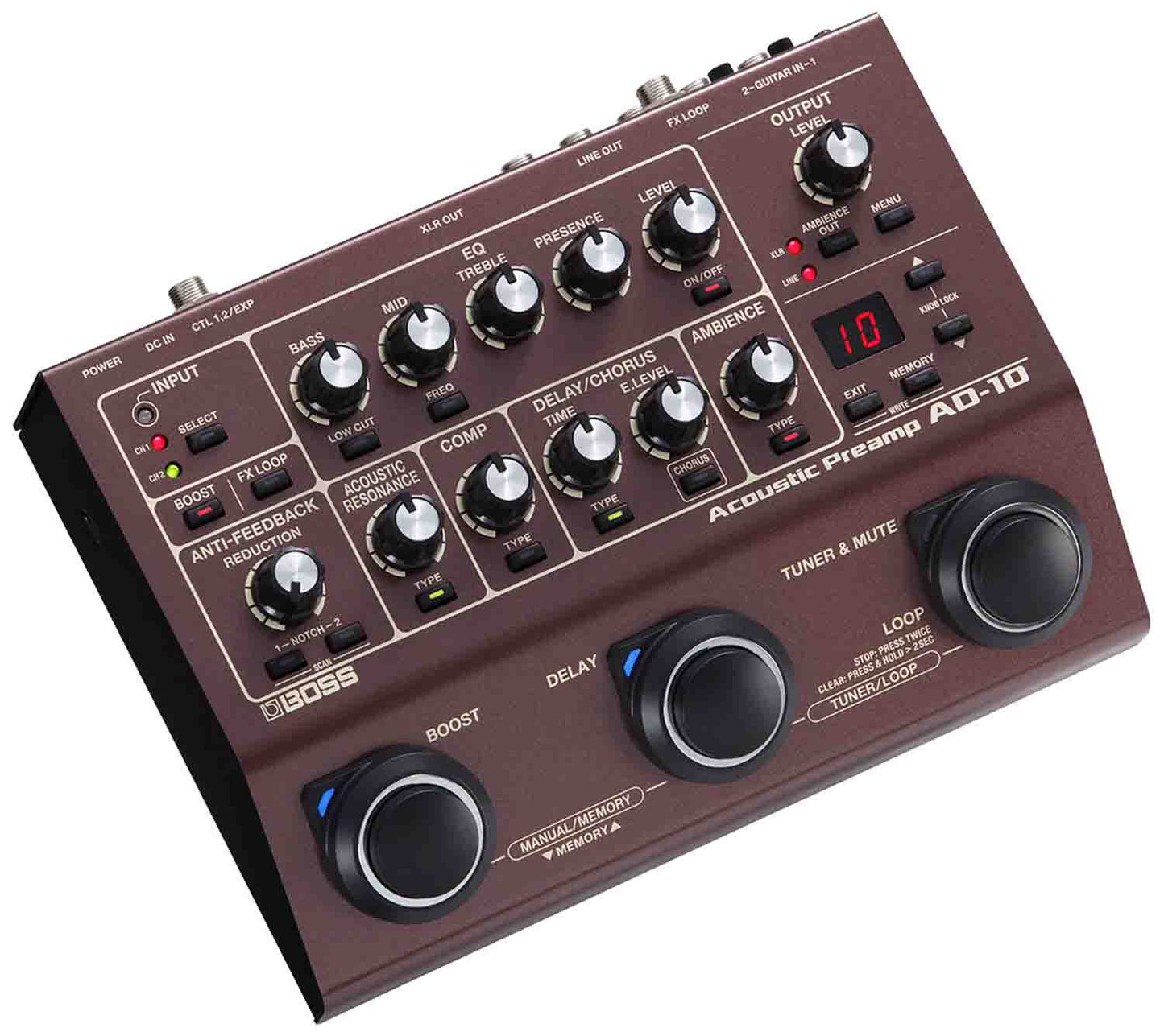 BOSS AD-10 Acoustic Preamp - Hollywood DJ