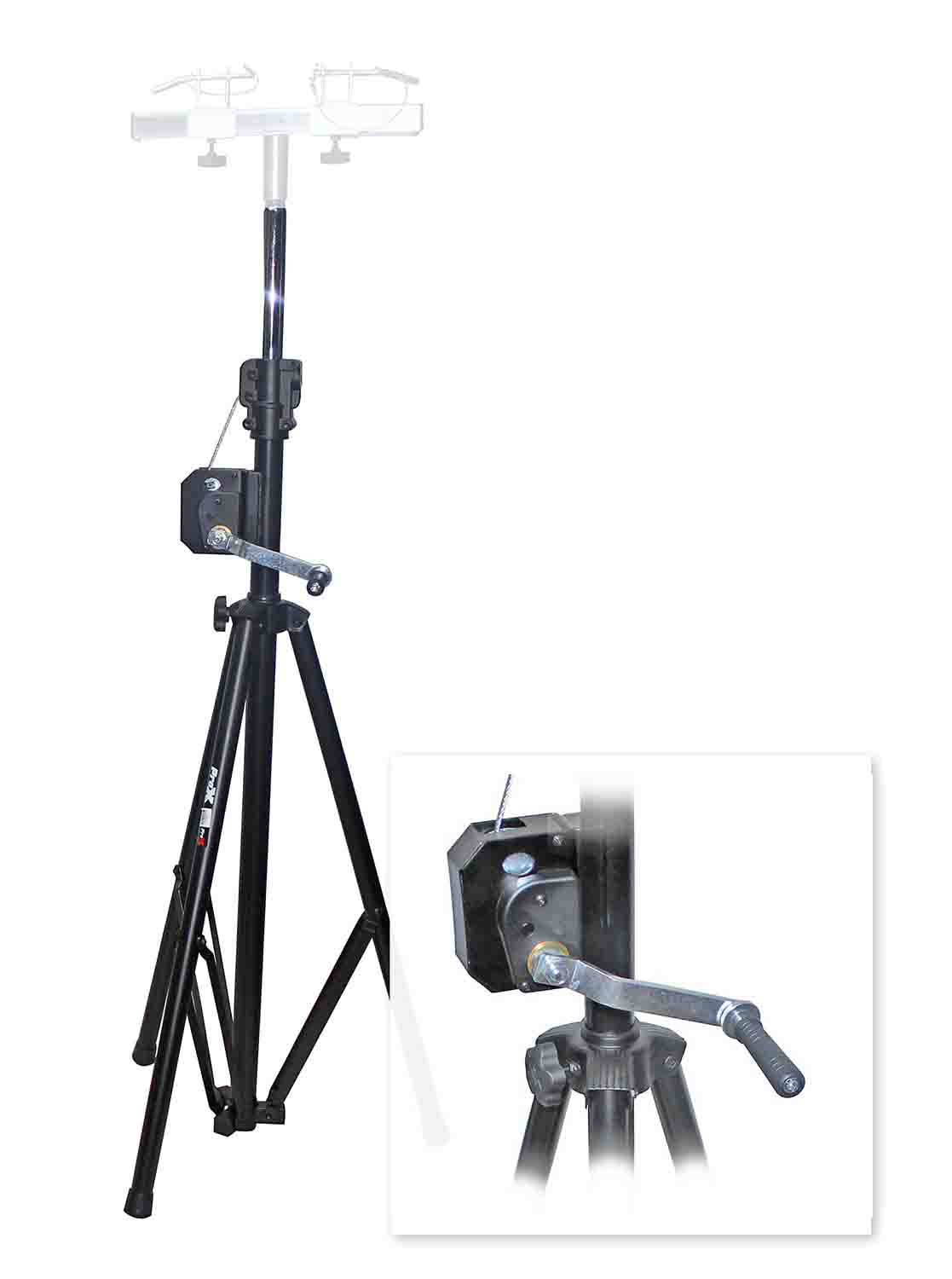 ProX T-LS35C-STAND, Single Triangle Truss Lighting Crank Up Multi-Size Stand - Hollywood DJ