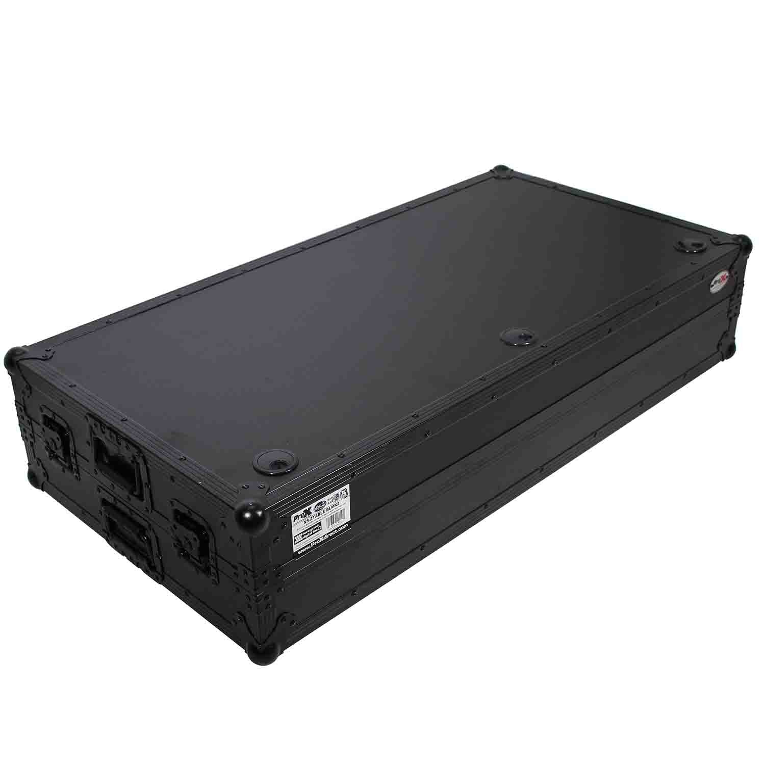 ProX XS-ZTABLEBL MK2 Flight Case Table, Z-Style DJ Table Workstation - Black on Black - Hollywood DJ