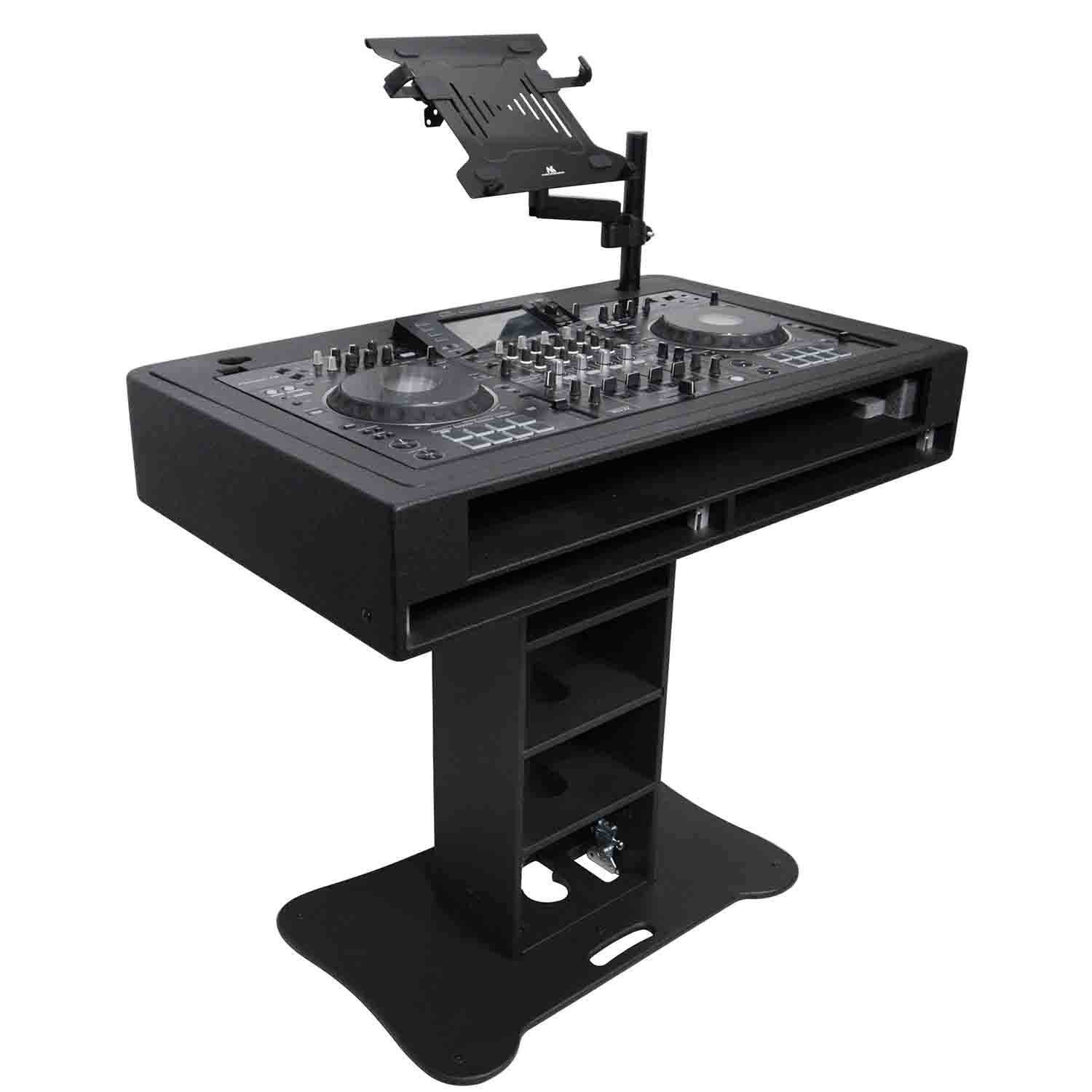 ProX XZF-DJCT BL 2U CASE Control Tower DJ Stand with 2x 1U Rack, Laptop Arm, and Travel Cases for Pioneer XDJ-XZ, DDJ-1000 SRT, RANE One and SX3 - Black - Hollywood DJ