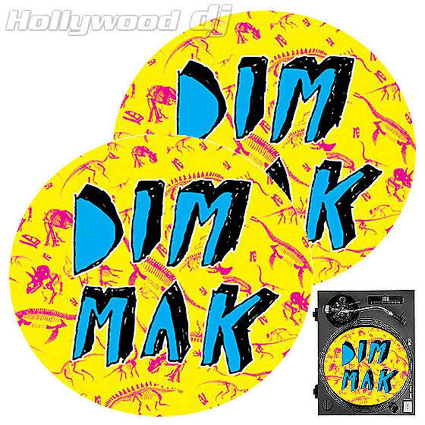 Sicmats DJ Turntable Slipmats 'DIM MAK COLOR' Slip Mat Sic Mats Steve Aoki - Pair - Hollywood DJ