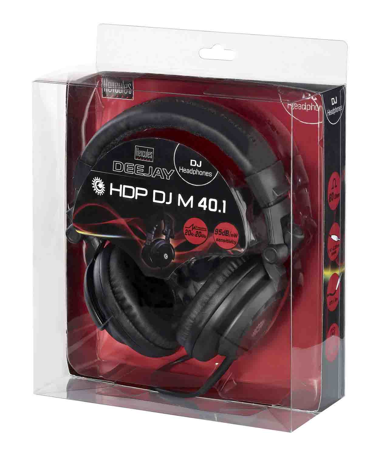 Hercules HDP-DJ-M40.1 , Adjustable Closed Back Headphones (Matte Black) - Hollywood DJ