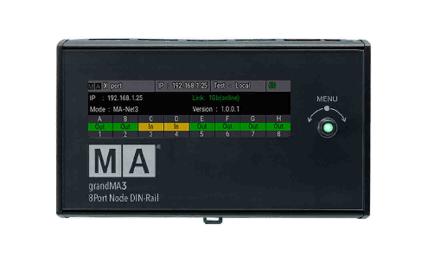 MA Lighting MA4011703 Grandma3 8Port Node DIN-Rail - Hollywood DJ