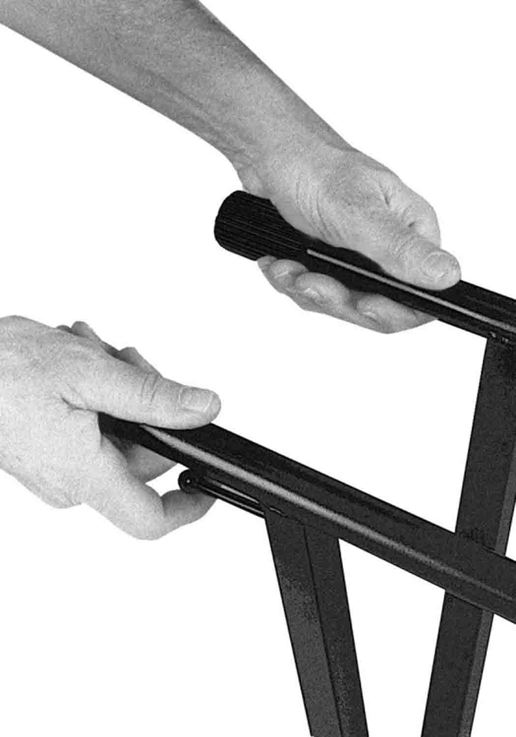 On Stage KS7290 ERGO-LOK Single-X Keyboard Stand with Welded Construction - Hollywood DJ