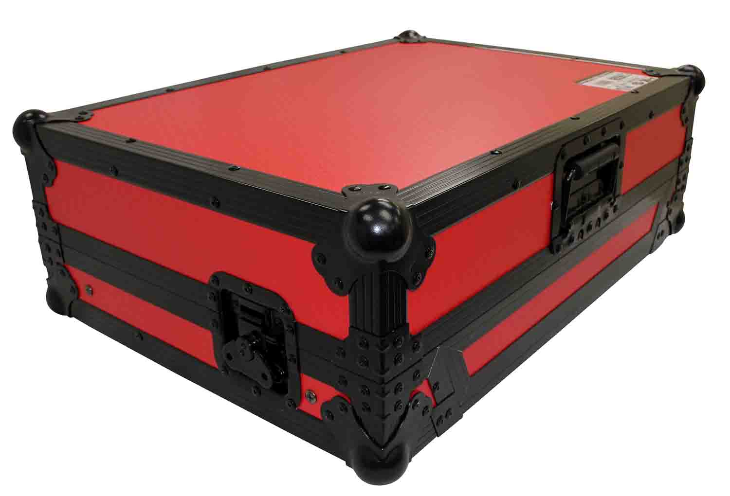 ProX XS-G4VLTRB LED Flight Case for Gemini G4V DJ Controller with Sliding Laptop Shelf and LED Kit - Black on Red - Hollywood DJ