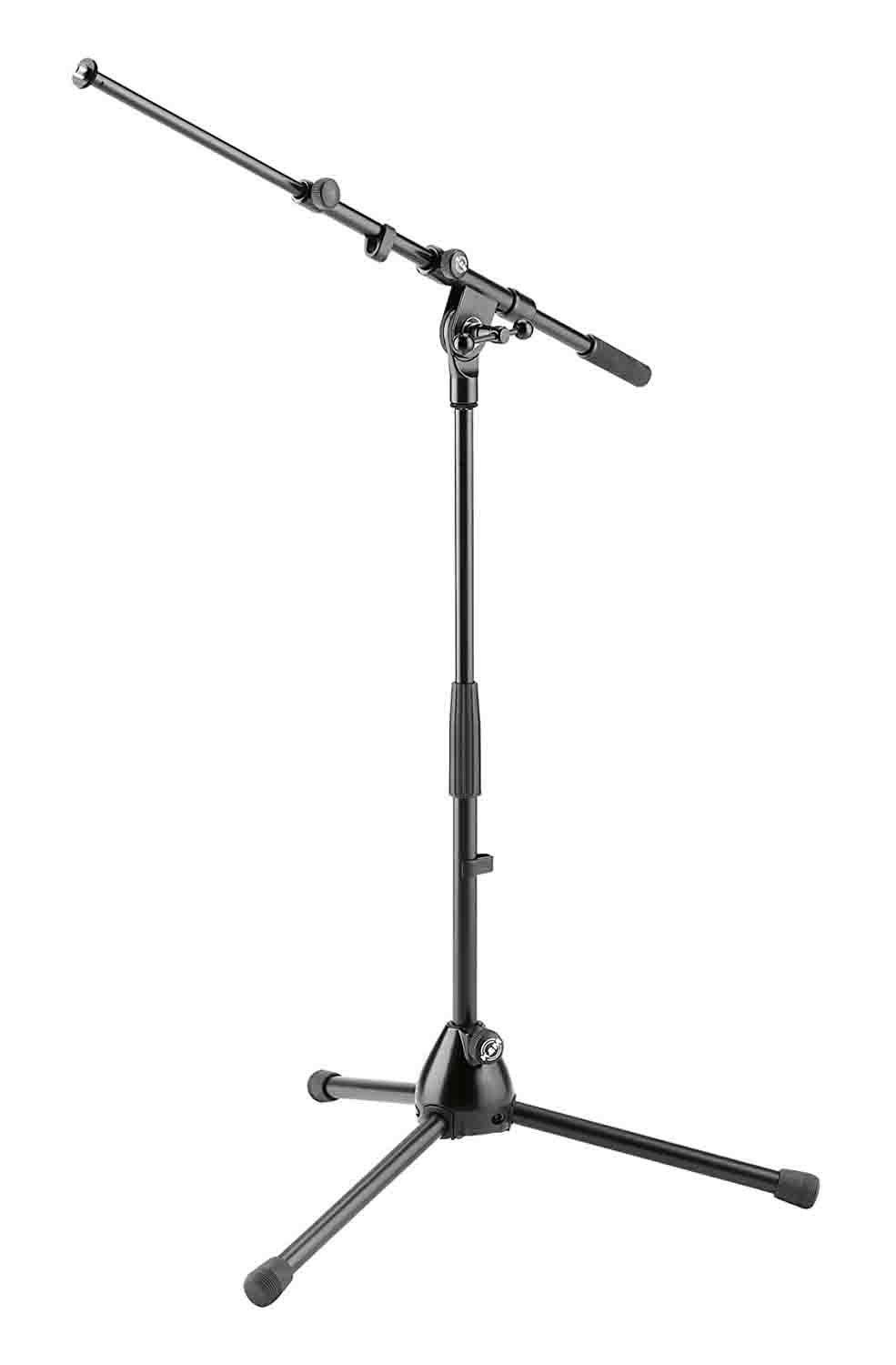 K&M 25900.500.55 Low Tripod Microphone Stand with Adjustable Boom - Black - Hollywood DJ