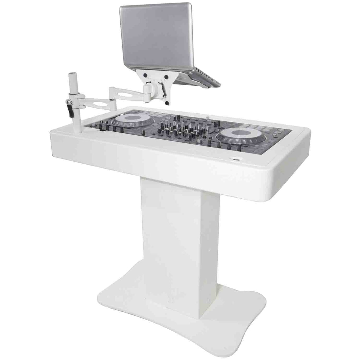 Prox Rev7 Control Tower Podium with Top Plate DJ Package - White - Hollywood DJ