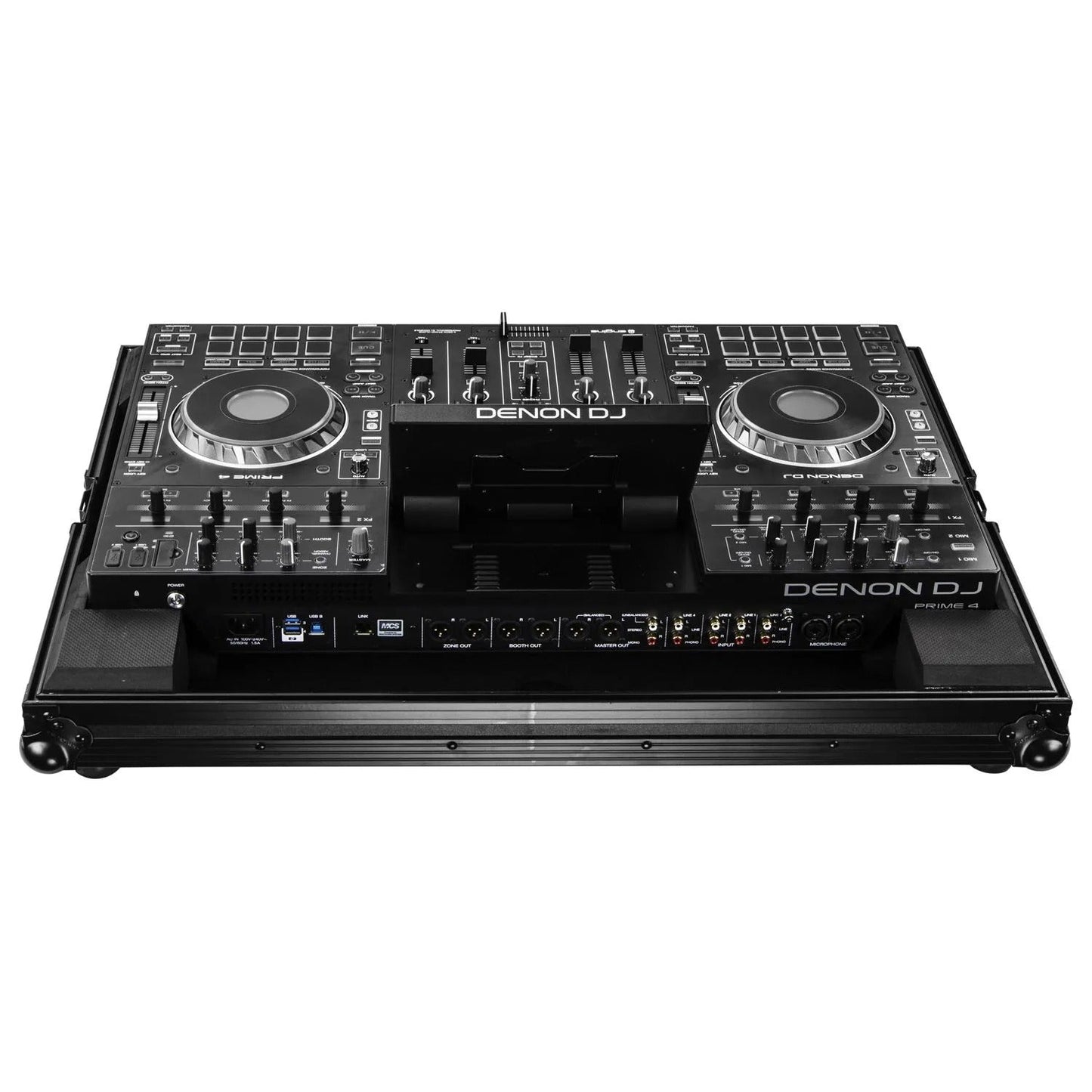 B-Stock: Odyssey FZDNPRIME4BL, Low Profile Flight Case for Denon Prime 4 Standalone DJ System - Black - Hollywood DJ