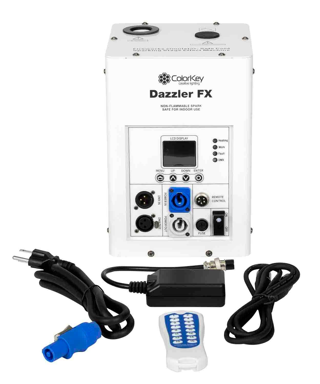 Colorkey CKU-7703-KIT Cold Spark Machine Bundle 2 Dazzlers with Road Case - White - Hollywood DJ