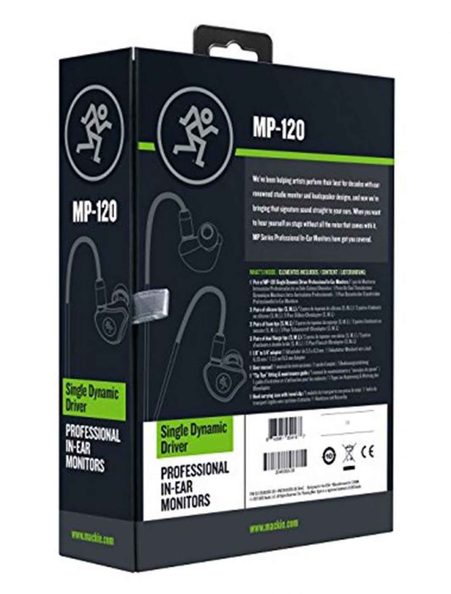 B-Stock: Mackie MP-120, Single Dynamic Driver Professional In-Ear Monitors - Hollywood DJ