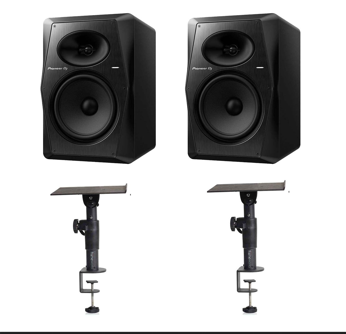 Pioneer VM-80 Studio Monitor Package with Desktop Clamp Mount - Hollywood DJ
