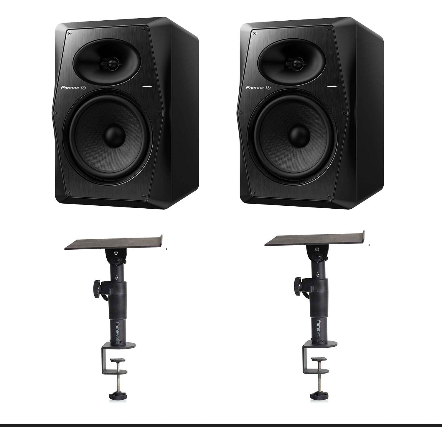 Pioneer VM-80 Studio Monitor Package with Desktop Clamp Mount - Hollywood DJ