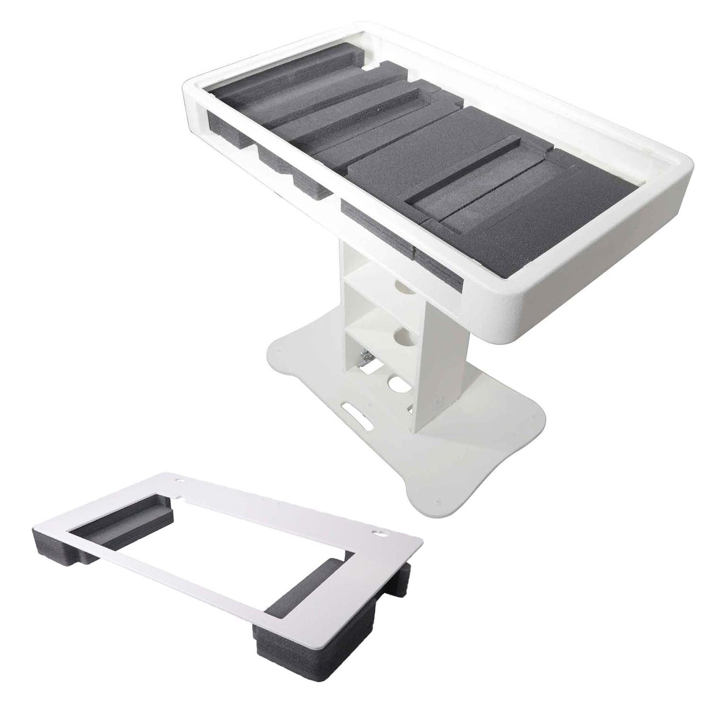 Prox Rev7 Control Tower Podium with Top Plate DJ Package - White - Hollywood DJ