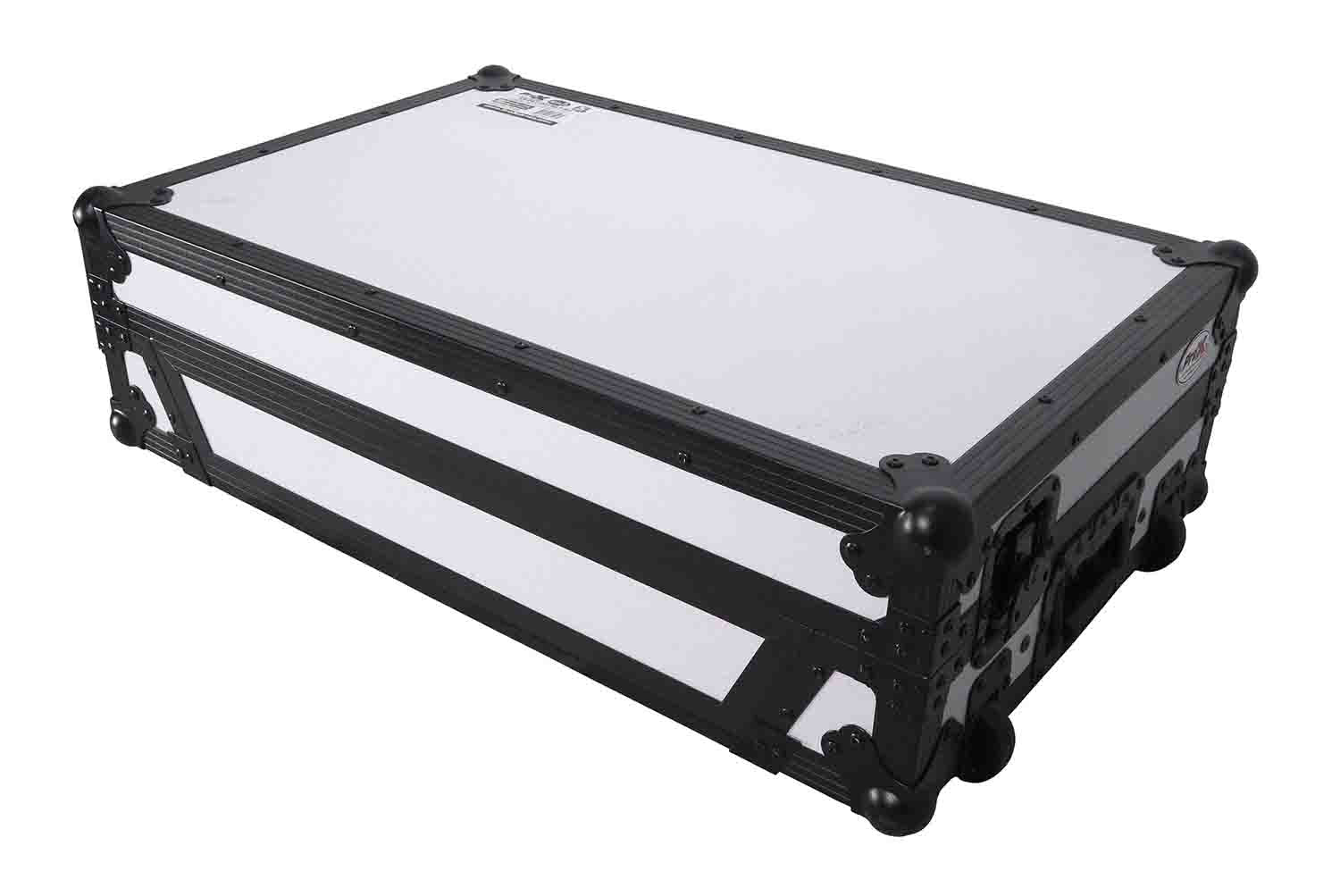 PROX XS-XDJXZWLT WH, ATA Flight Case for Pioneer XDJ-XZ DJ Controller with Laptop Shelf 1U Rack Space and Wheels - Hollywood DJ