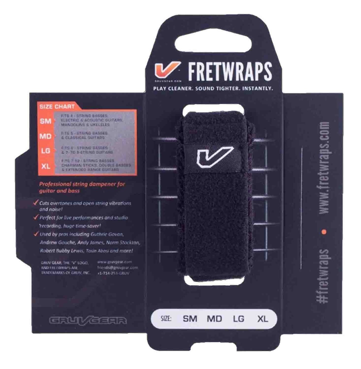 Gruv Gear FW-1PK-XL FretWraps String Muter 1-Pack, Extra Large - Black - Hollywood DJ