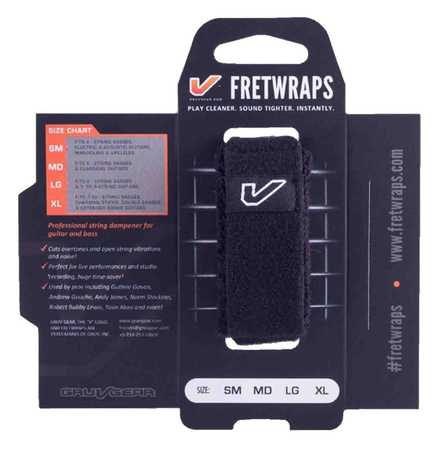 Gruv Gear FW-1PK-XL FretWraps String Muter 1-Pack, Extra Large - Black - Hollywood DJ