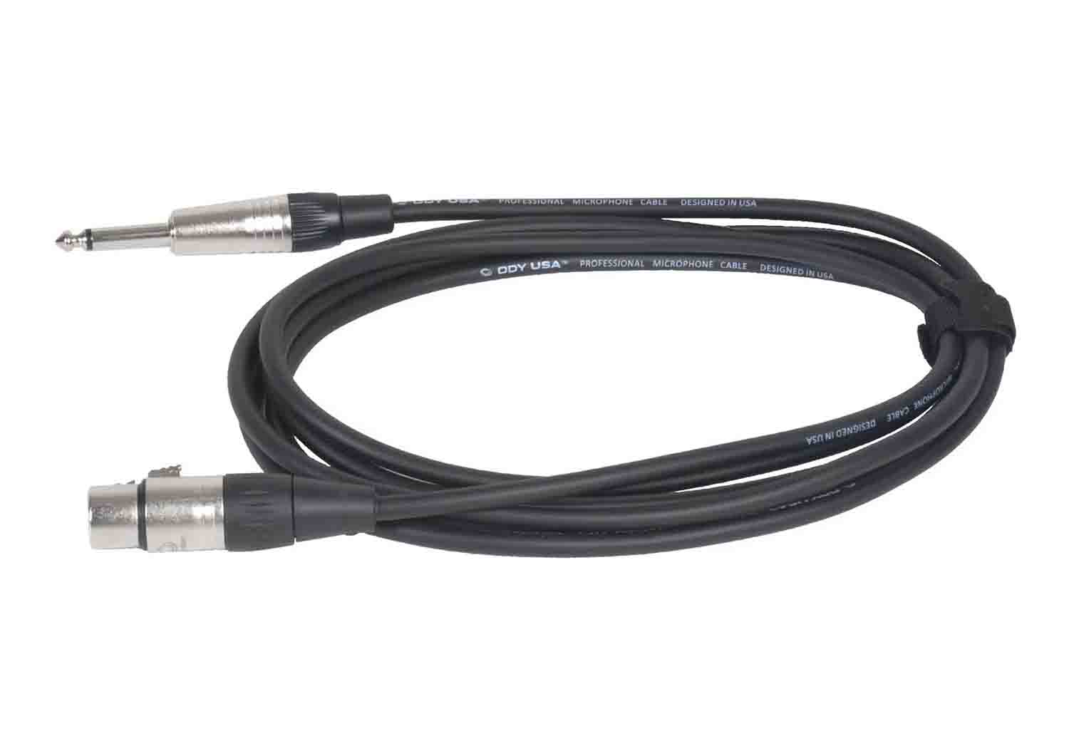 Odyssey OS120PXF XLR Female to Mono 1/4″ Male Unbalanced Microphone Cable - 20 Feet - Hollywood DJ