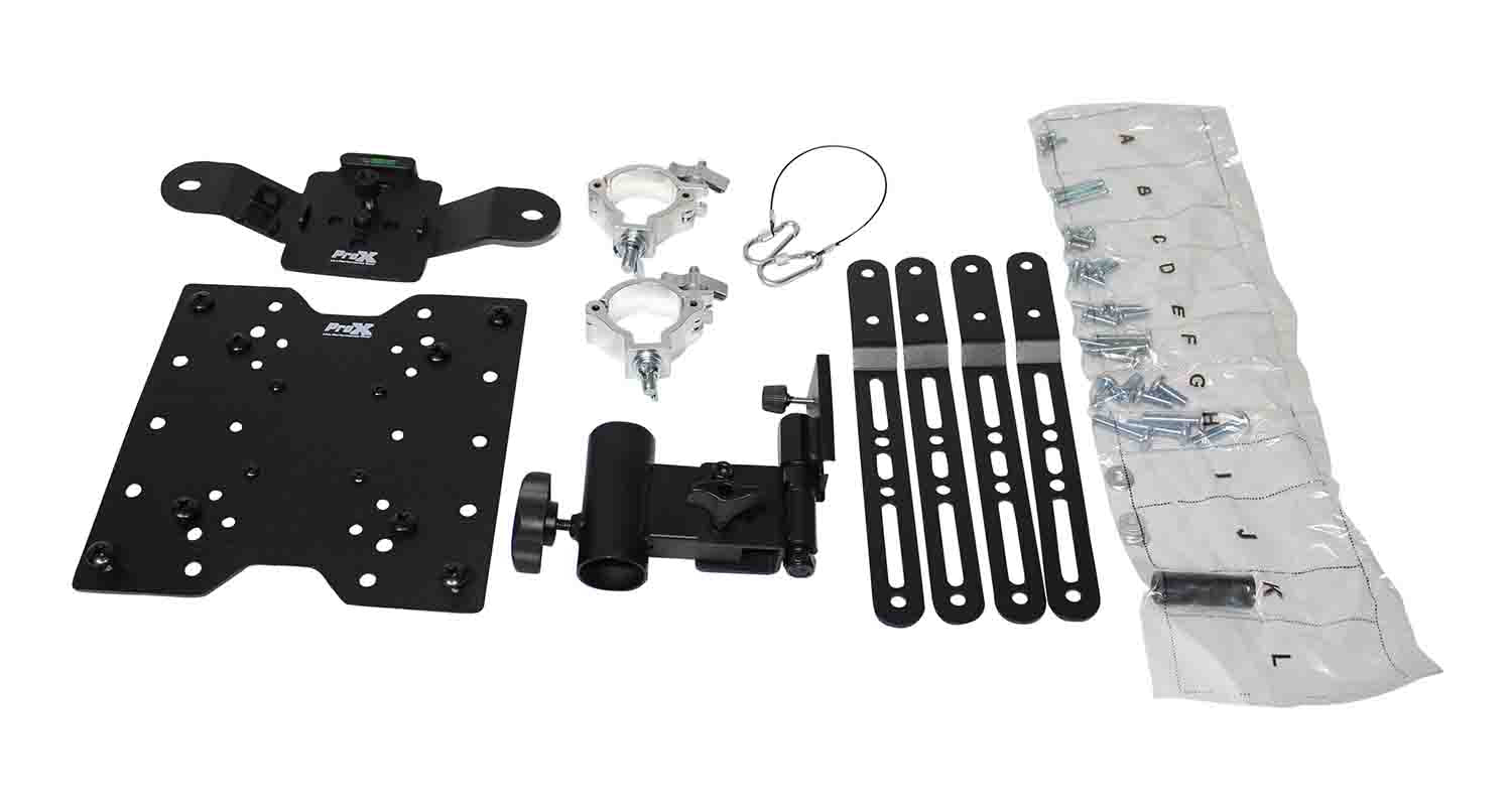 ProX XT-MEDIAMOUNT Universal 32" to 80" TV Bracket Vesa Mount for F34 F32 and 12 Inch Bolt Truss Clamp or Speaker Stands - Hollywood DJ