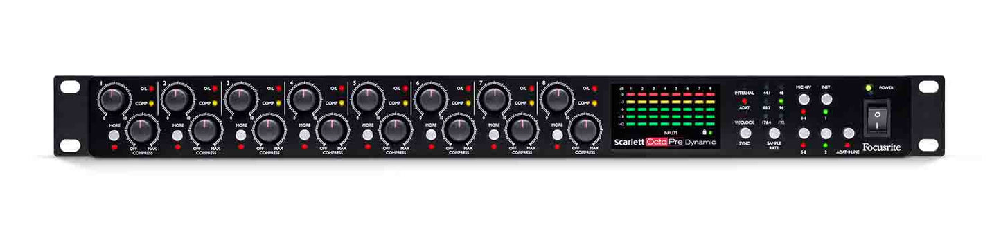 Focusrite SCARLETT-OCTOPRE-DYNA Dynamic Eight Channel Preamp and Interface - Hollywood DJ