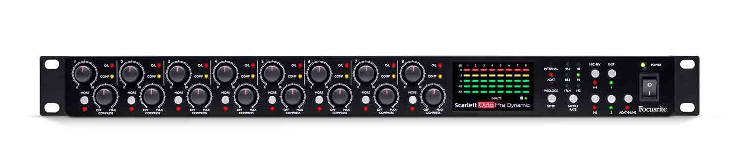 Focusrite SCARLETT-OCTOPRE-DYNA Dynamic Eight Channel Preamp and Interface - Hollywood DJ