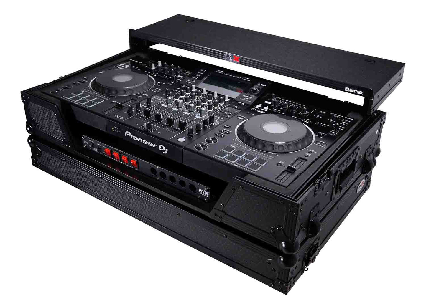 ProX XS-XDJXZ SZ WLTBL Flight Case for Pioneer XDJ-XZ DDJ-SZ2 Digital Controller with Laptop Shelf and Wheels - Black - Hollywood DJ
