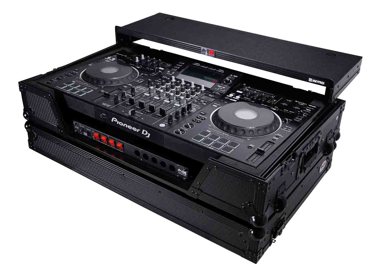 ProX XS-XDJXZ SZ WLTBL Flight Case for Pioneer XDJ-XZ DDJ-SZ2 Digital Controller with Laptop Shelf and Wheels - Black - Hollywood DJ