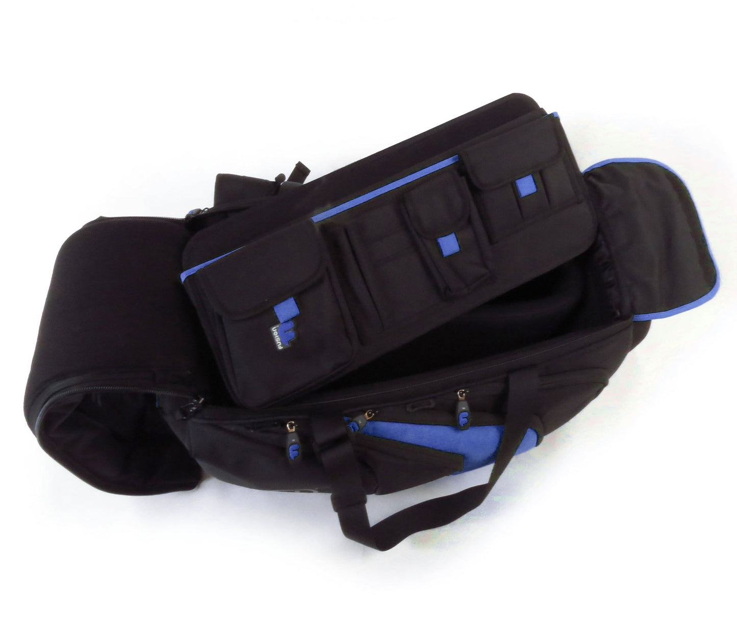 Fusion FB-PB-06-B Premium Series Triple Trumpet Gig Bag (Black/Blue) - Hollywood DJ