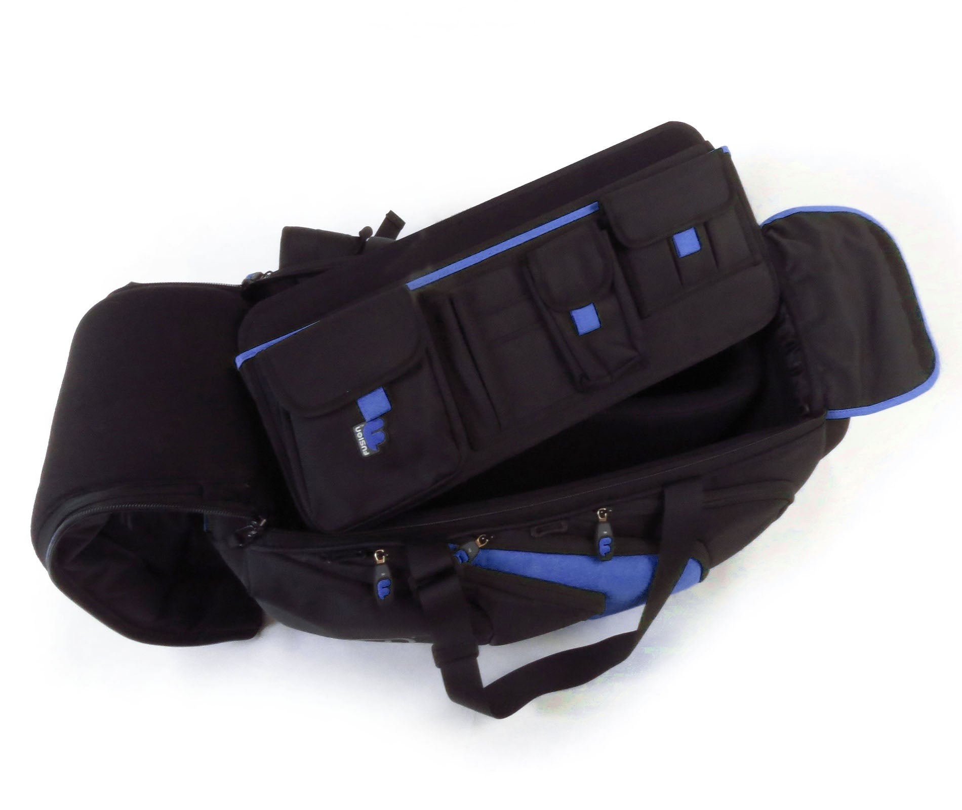 Fusion FB-PB-06-B Premium Series Triple Trumpet Gig Bag (Black/Blue) - Hollywood DJ