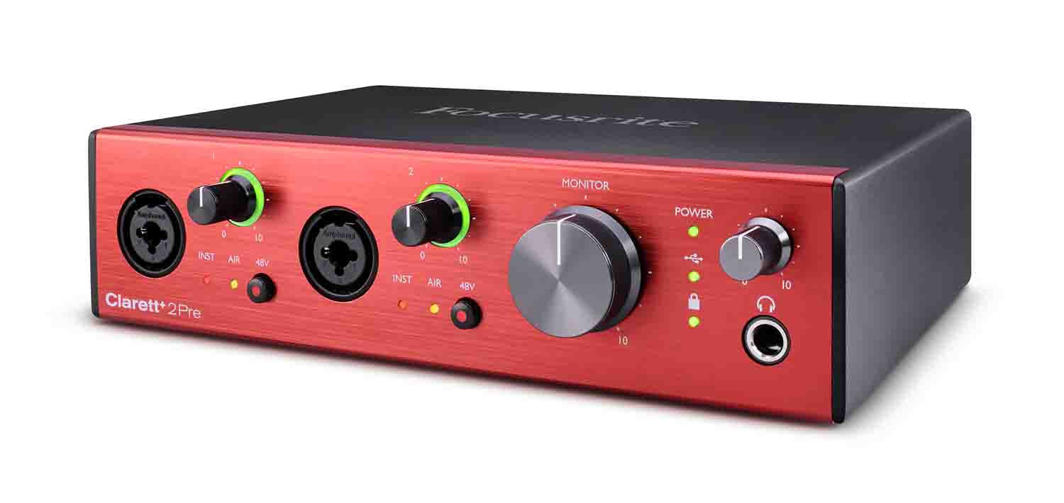 Focusrite CLARETT-PLUS-2PRE Desktop 10x4 USB Type-C Audio/MIDI Interface - Hollywood DJ