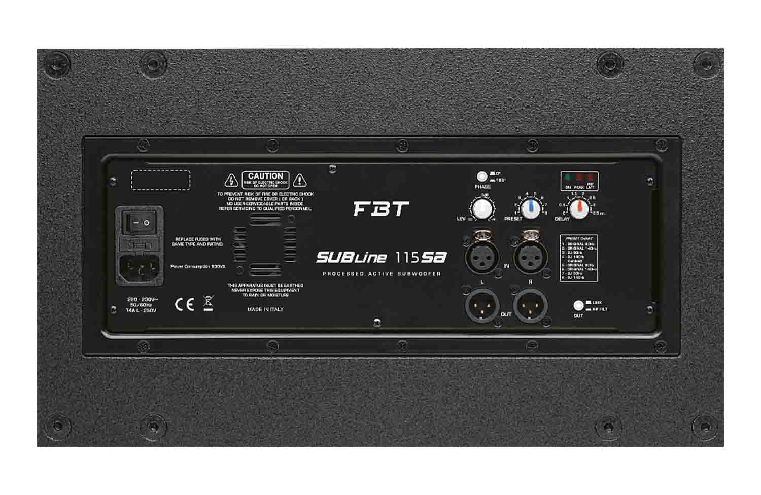 FBT SUBLINE-115-SA Processed Active Subwoofer 700w Rms - 132/135db SPL - Hollywood DJ