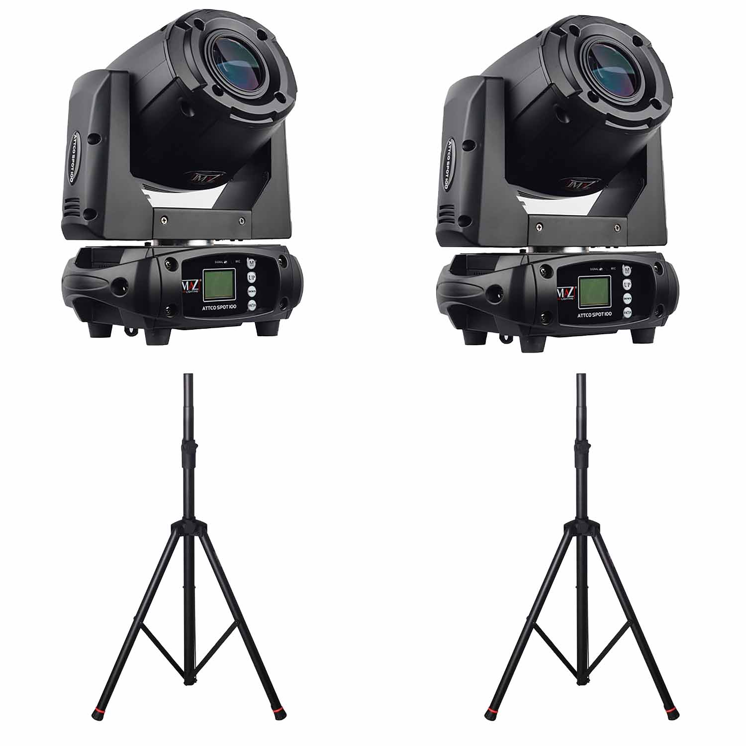 JMAZ Dual JZ3009 LED Moving Head Light Package with Stands - Hollywood DJ
