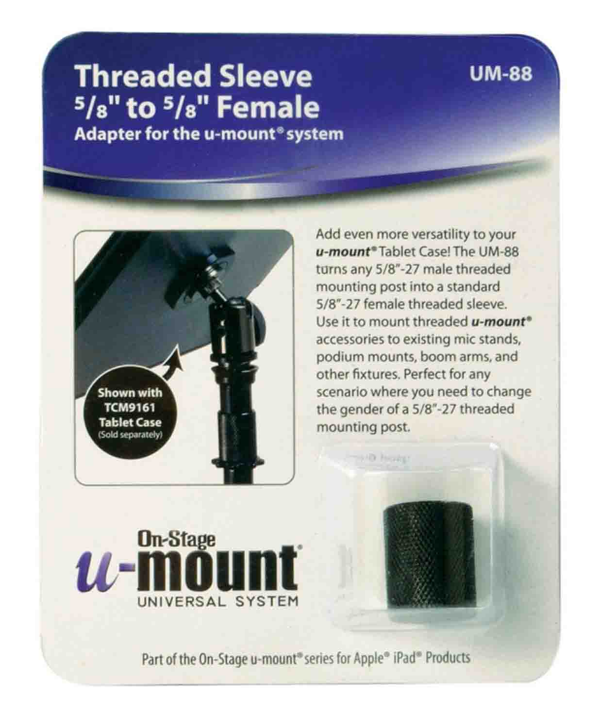 On Stage UM-88 U-Mount Female to Female Adapter - Hollywood DJ
