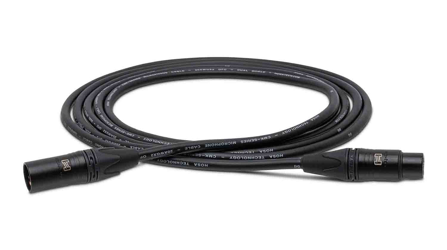 Hosa CMK-015AU, Neutrik XLR3F to XLR3M Edge Microphone Cable - 15 Feet - Hollywood DJ