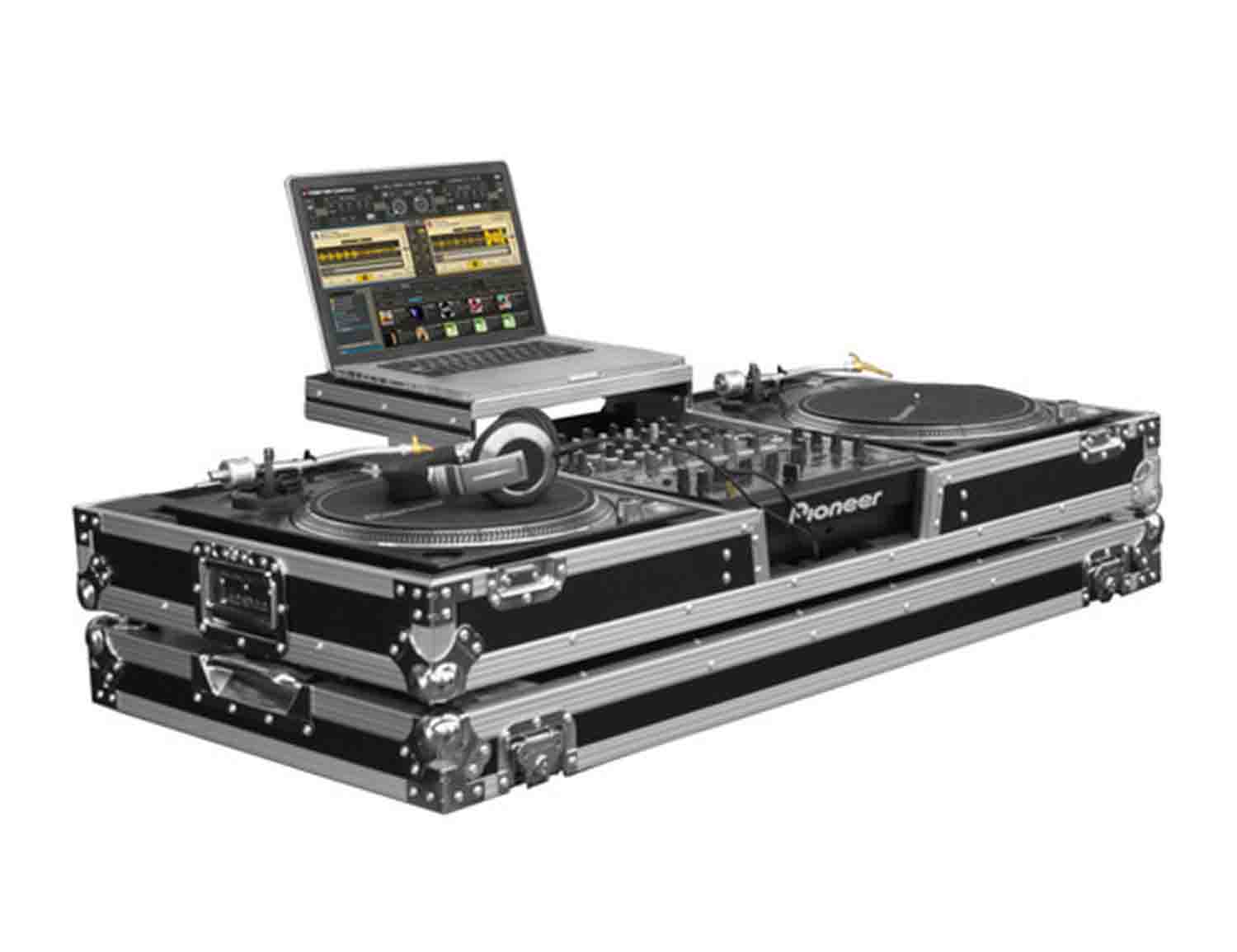 Odyssey FZGSLBM12W DJ Coffin Case for Two Battle Position Turntables and One 12" Format Mixer - Hollywood DJ