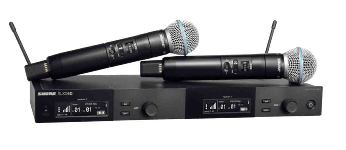 Shure SLXD24D/B58 Dual Wireless System with 2 SLXD2/B58 Handheld Transmitters - Hollywood DJ