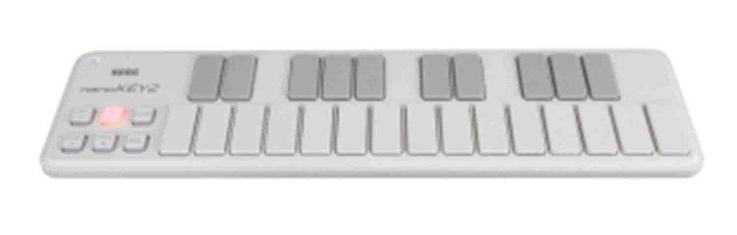 Korg nanoKEY2 - White Slim-line USB-MIDI Controller - Hollywood DJ