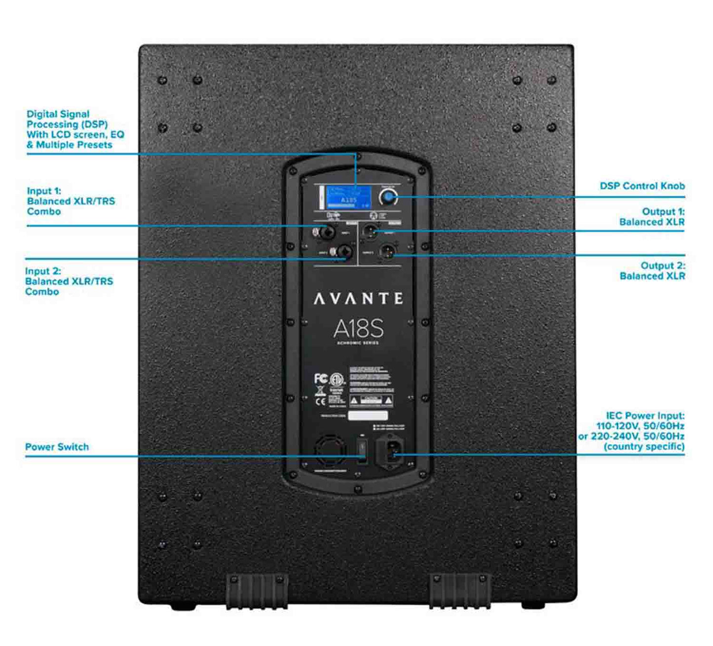 B-Stock: Avante Audio A18S Achromic Series 18" Active Subwoofer - Hollywood DJ