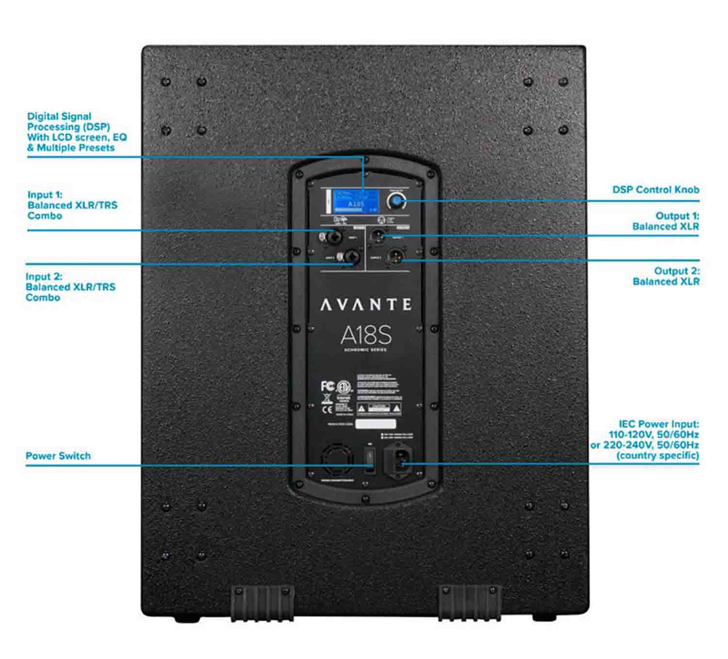 B-Stock: Avante Audio A18S Achromic Series 18" Active Subwoofer - Hollywood DJ