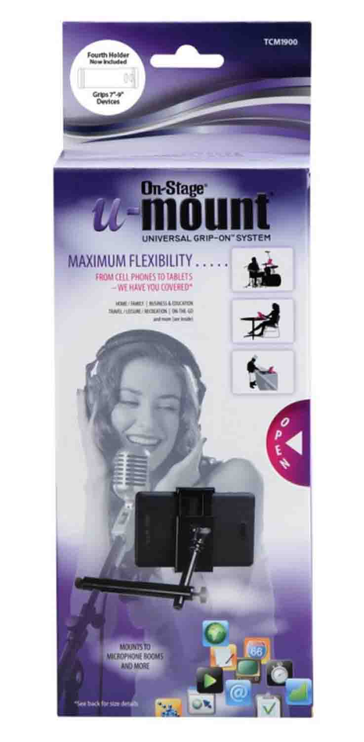 Onstage TCM1900 U-Mount Universal Grip-On System with Mounting Bar - Hollywood DJ