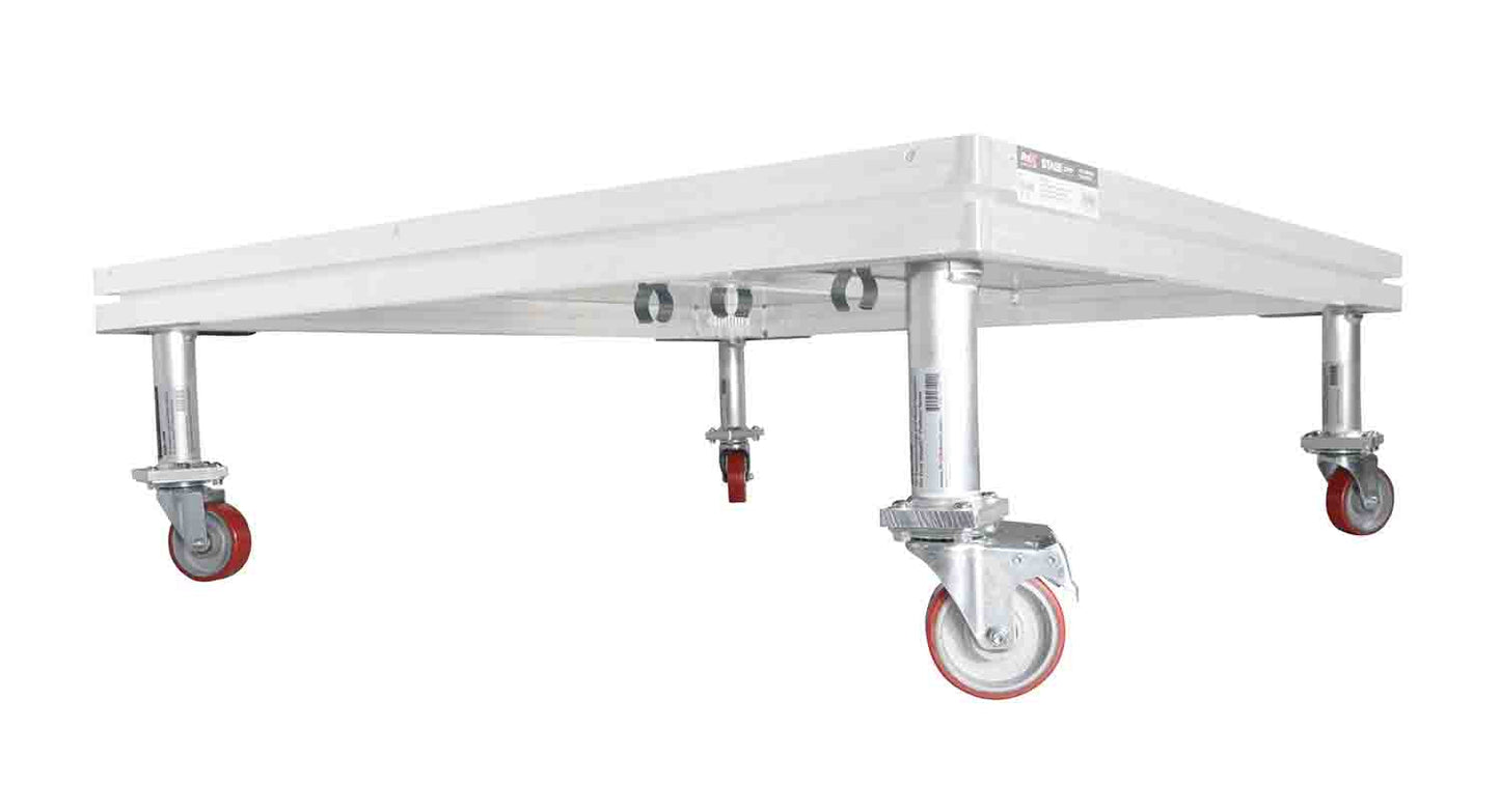 ProX XSQ-16W StageQ Locking Staging 16 Inch Height Stage Legs with 5 Inch Rubber Steel Casters - Set of 4 - Hollywood DJ