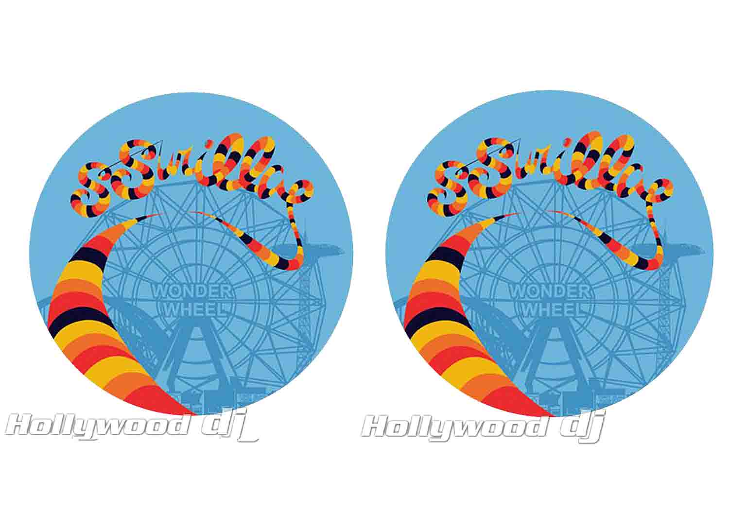 Sicmats DJ Turntable Slipmats 'SUGAR HILL' Coney Island Sic Mats Rare - Pair - Hollywood DJ