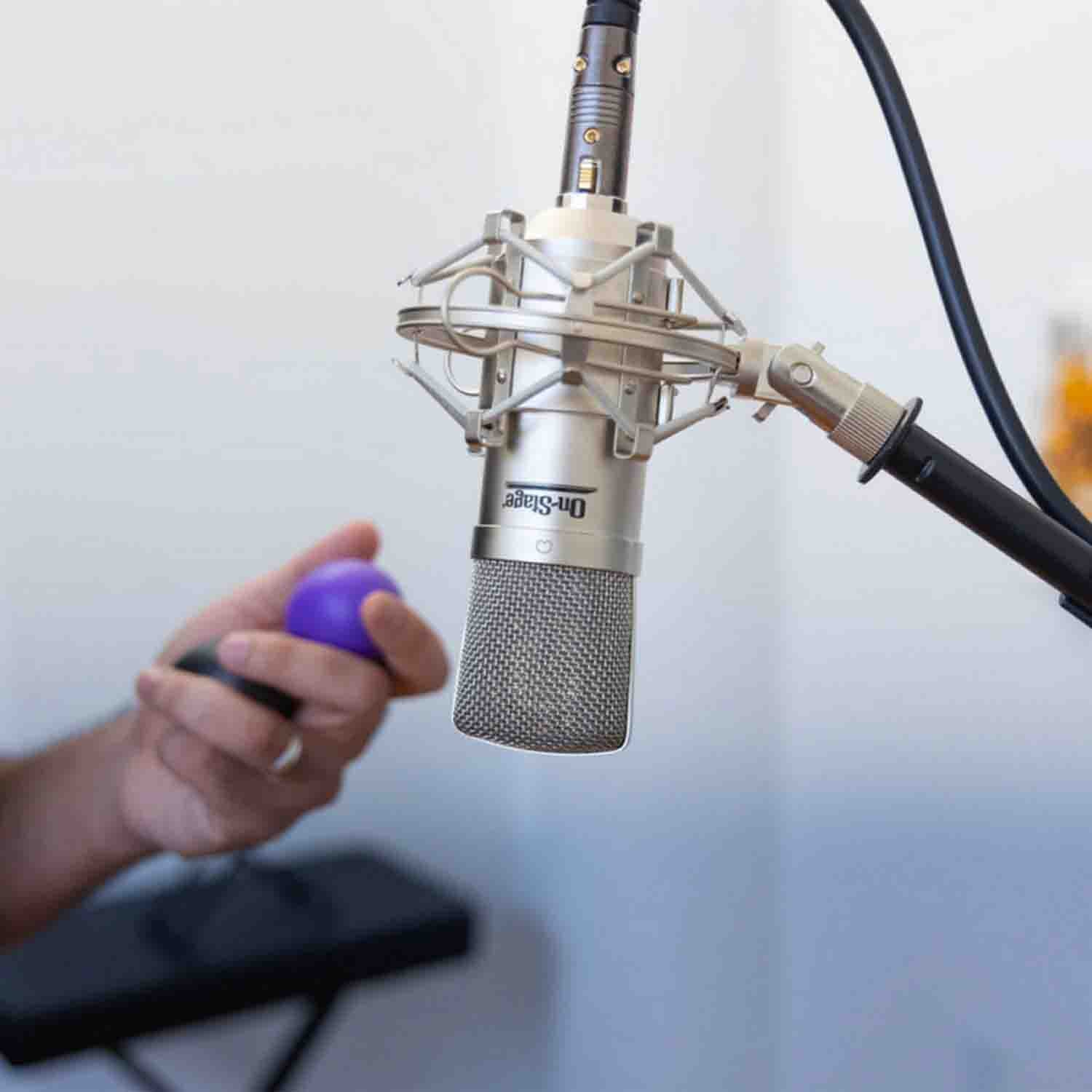 Onstage AS800 Large-Diaphragm Cardioid Condenser Microphone with Shock mount - Hollywood DJ