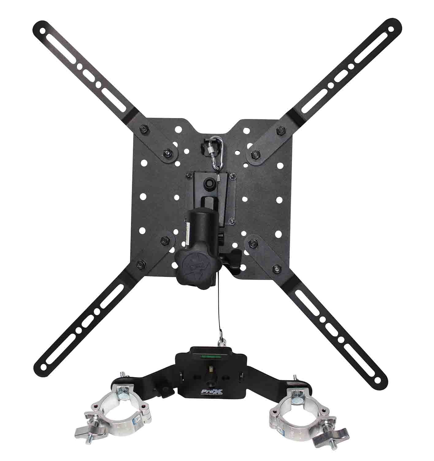 ProX XT-MEDIAMOUNT Universal 32" to 80" TV Bracket Vesa Mount for F34 F32 and 12 Inch Bolt Truss Clamp or Speaker Stands - Hollywood DJ
