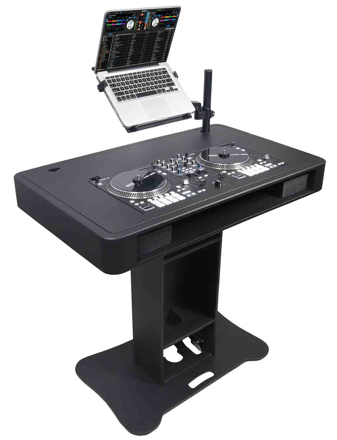 B-Stock: ProX XZF-DJCT BL CASE, Control Tower DJ Stand with Laptop Arm, Travel Hard Cases - Black Finish - Hollywood DJ