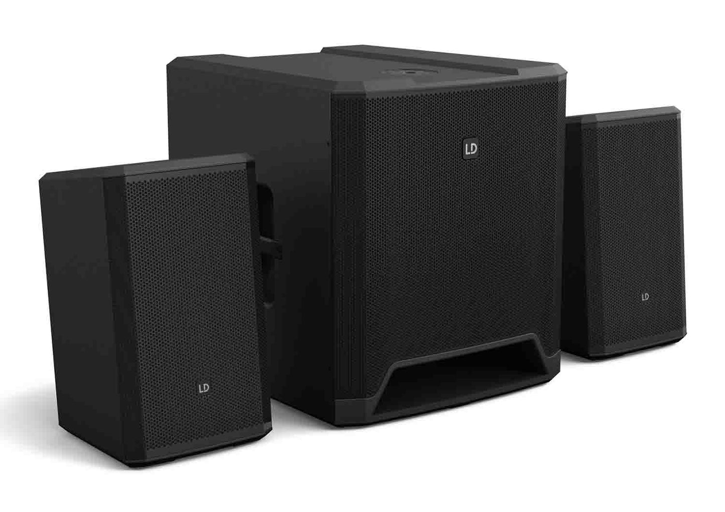 LD Systems DAVE 15 G4X Compact 2.1 Powered PA System with Bluetooth and Mixer - 1000W RMS