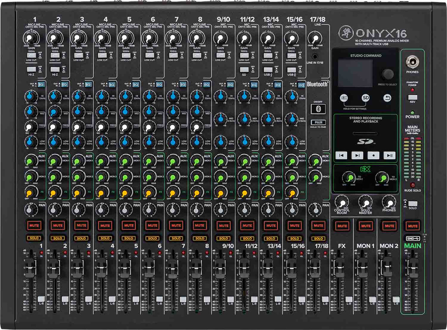 Open Box: Mackie Onyx16, 16-Channel Premium Analog Mixer with Multi-Track USB - Hollywood DJ
